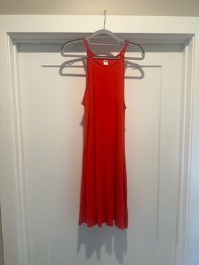 Red Sleeveless Tank Swing Dress